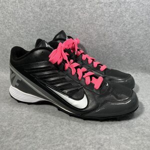 Nike Land Shark Football Cleats Men's 10 Black Silver Athletic 511292-009 Soccer